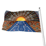 Aboriginal Indigenous Sunset Art Print Flag