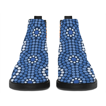 Aboriginal Indigenous Sunset Art Print Flat Ankle Boots