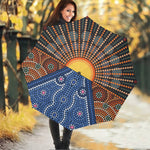 Aboriginal Indigenous Sunset Art Print Foldable Umbrella