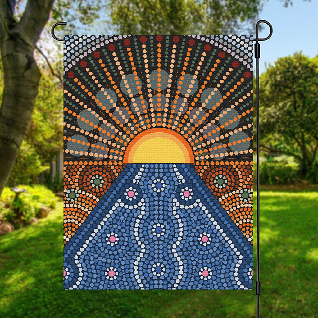 Aboriginal Indigenous Sunset Art Print Garden Flag