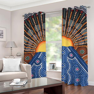 Aboriginal Indigenous Sunset Art Print Grommet Curtains