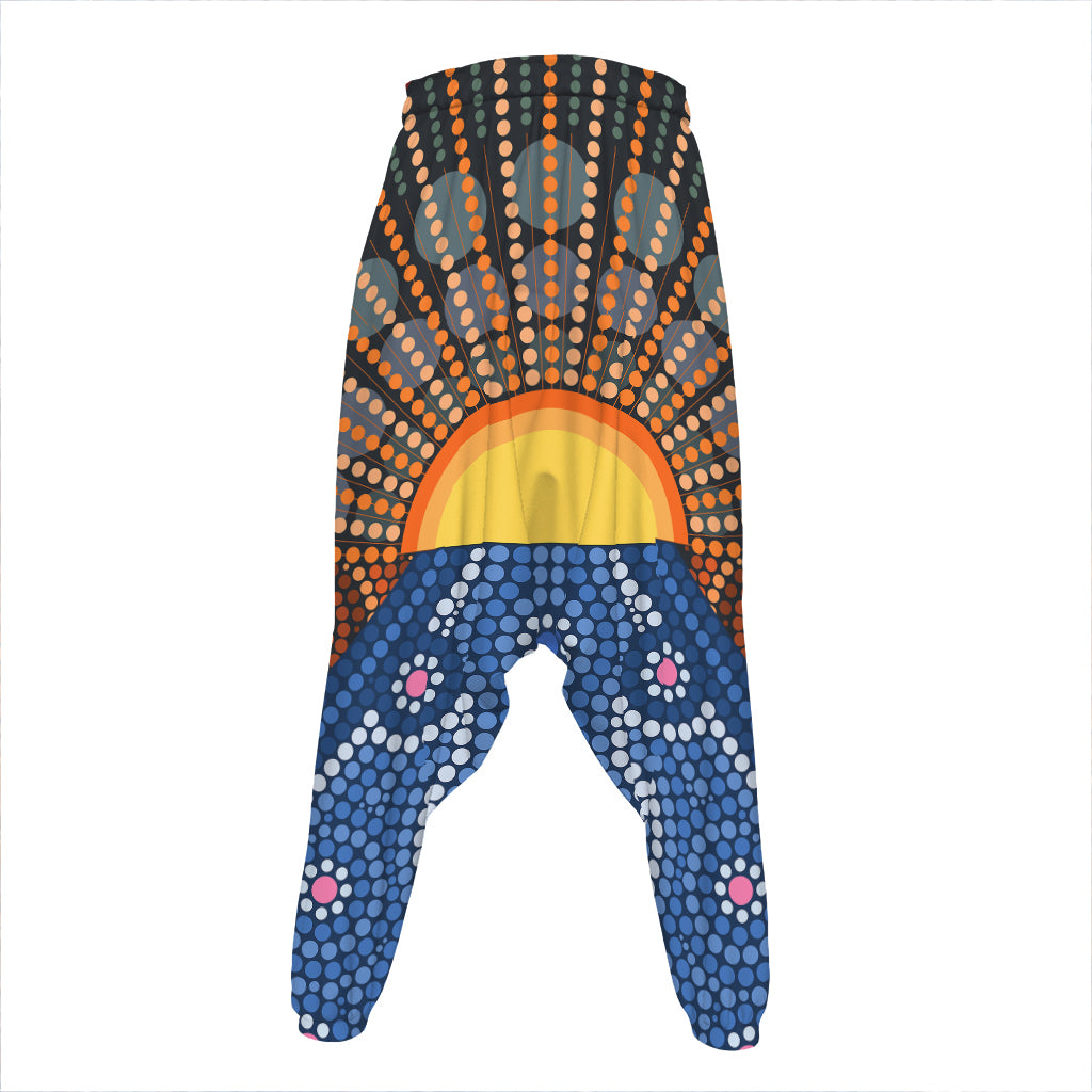 Aboriginal Indigenous Sunset Art Print Hammer Pants