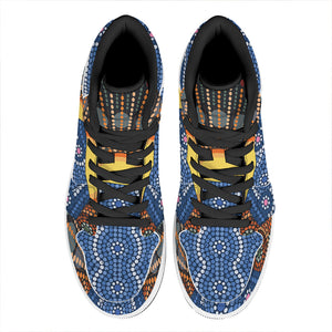 Aboriginal Indigenous Sunset Art Print High Top Leather Sneakers