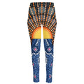 Aboriginal Indigenous Sunset Art Print High-Waisted Pocket Leggings