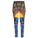 Aboriginal Indigenous Sunset Art Print High-Waisted Pocket Leggings