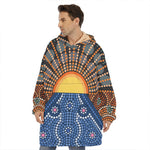 Aboriginal Indigenous Sunset Art Print Hoodie Blanket