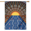 Aboriginal Indigenous Sunset Art Print House Flag