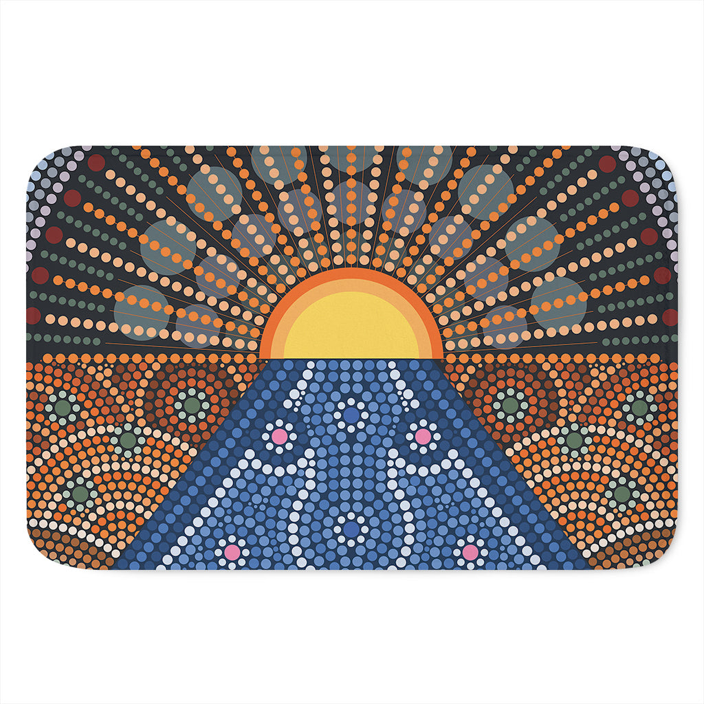 Aboriginal Indigenous Sunset Art Print Indoor Door Mat