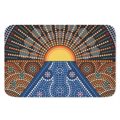 Aboriginal Indigenous Sunset Art Print Indoor Door Mat