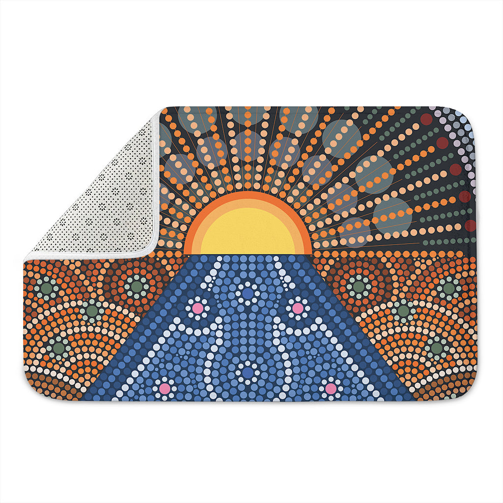 Aboriginal Indigenous Sunset Art Print Indoor Door Mat
