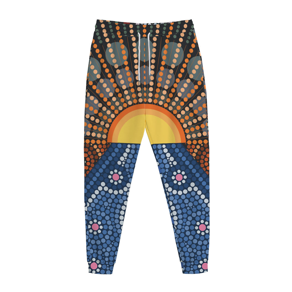 Aboriginal Indigenous Sunset Art Print Jogger Pants