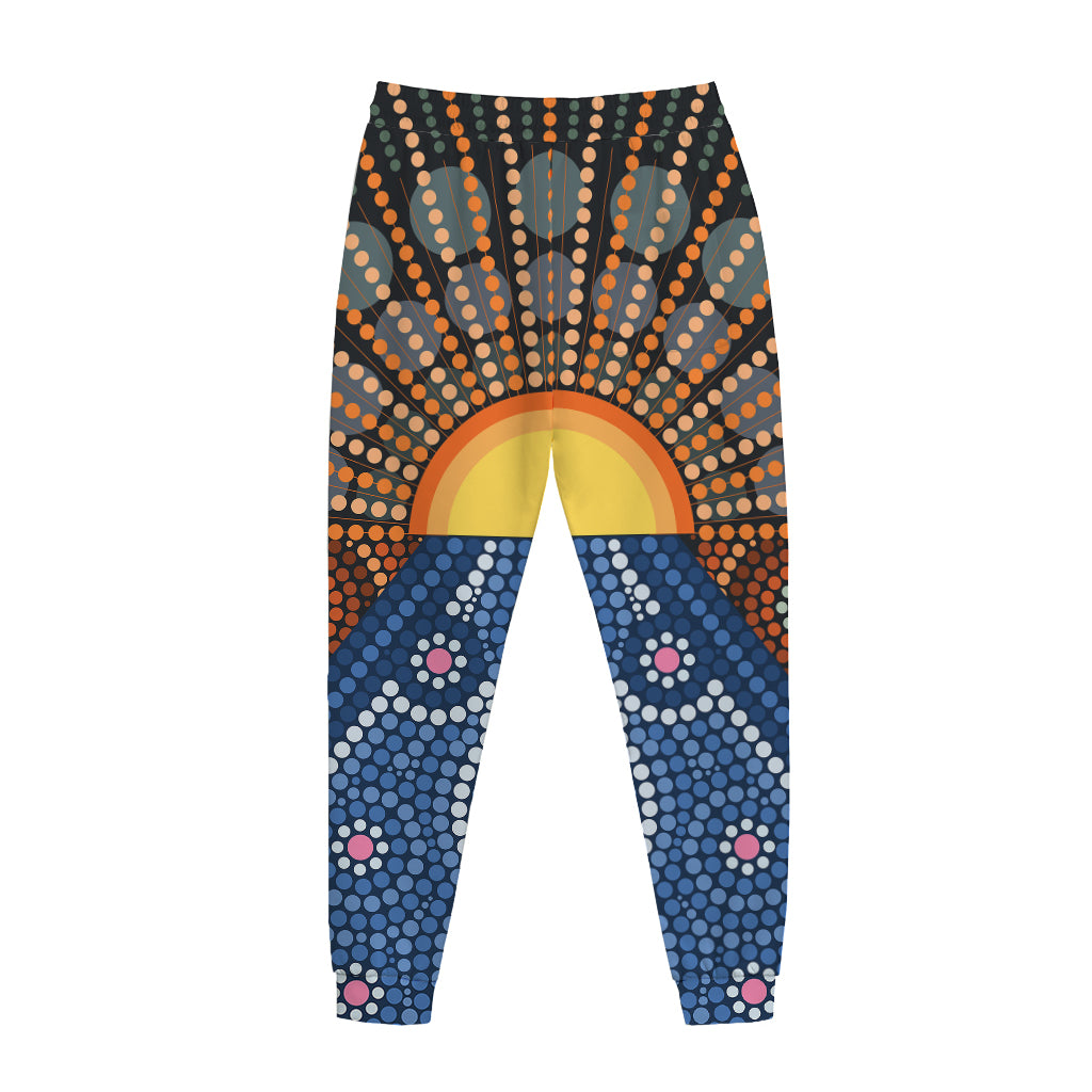 Aboriginal Indigenous Sunset Art Print Jogger Pants