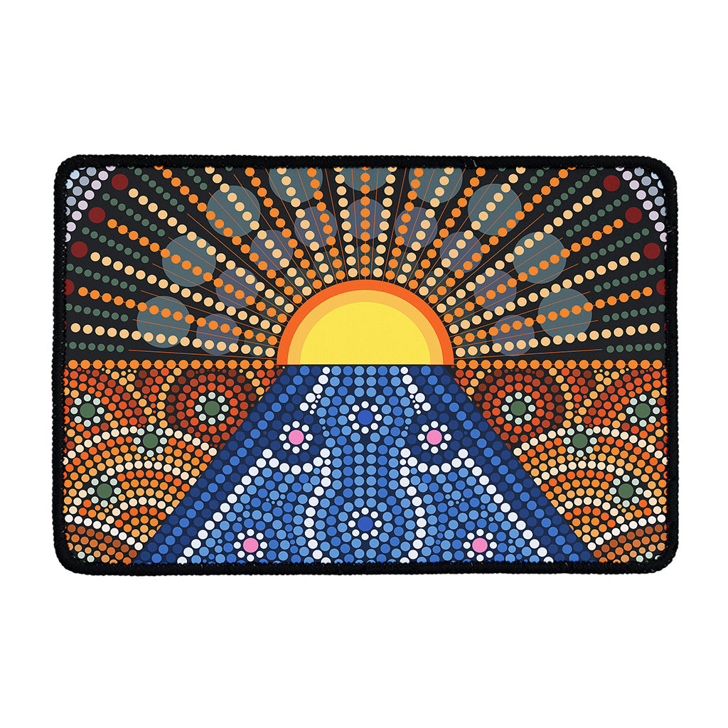 Aboriginal Indigenous Sunset Art Print Kitchen Mat