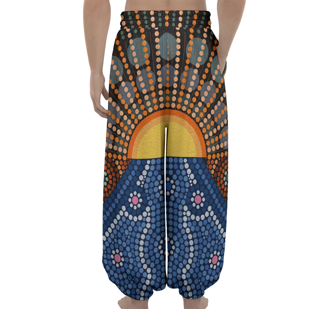 Aboriginal Indigenous Sunset Art Print Lantern Pants