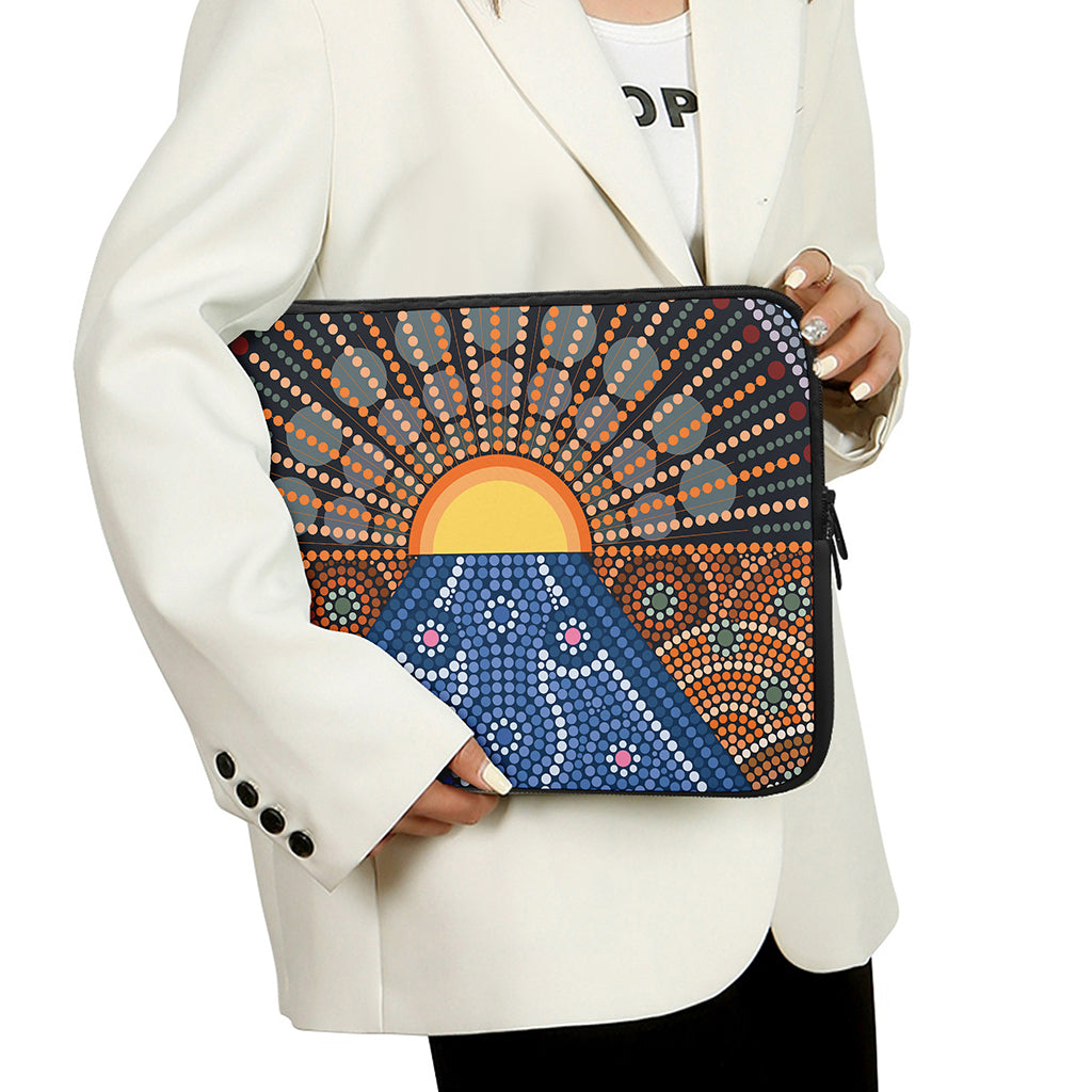 Aboriginal Indigenous Sunset Art Print Laptop Sleeve