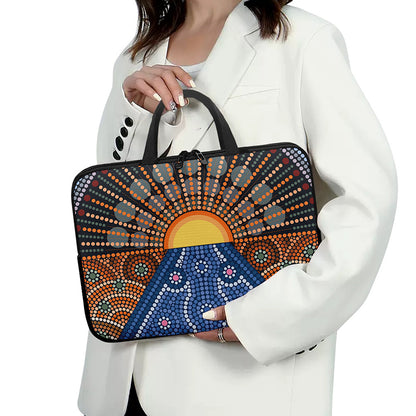 Aboriginal Indigenous Sunset Art Print Laptop Sleeve With Handle