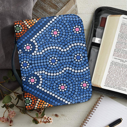 Aboriginal Indigenous Sunset Art Print Leather Bible Cover