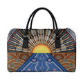 Aboriginal Indigenous Sunset Art Print Leather Duffel Bag