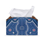 Aboriginal Indigenous Sunset Art Print Leather Tissue Box Cover