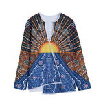 Aboriginal Indigenous Sunset Art Print Long Sleeve Short Coat