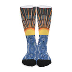 Aboriginal Indigenous Sunset Art Print Long Socks