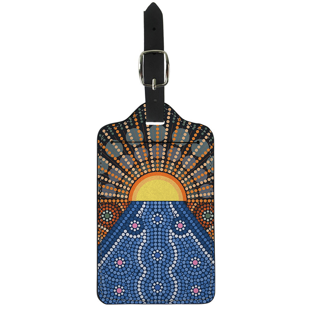 Aboriginal Indigenous Sunset Art Print Luggage Tag