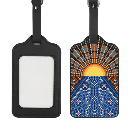 Aboriginal Indigenous Sunset Art Print Luggage Tag