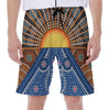 Aboriginal Indigenous Sunset Art Print Men's Beach Shorts