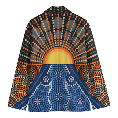 Aboriginal Indigenous Sunset Art Print Men's Blazer