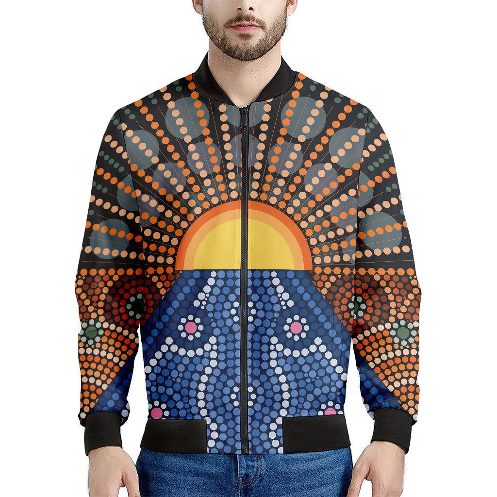 Aboriginal Indigenous Sunset Art Print Men's Bomber Jacket