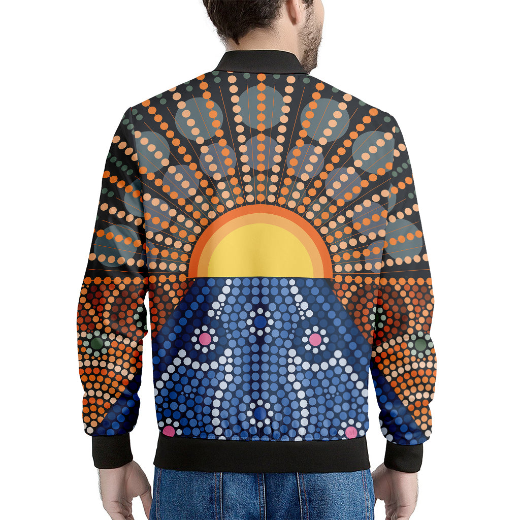 Aboriginal Indigenous Sunset Art Print Men's Bomber Jacket