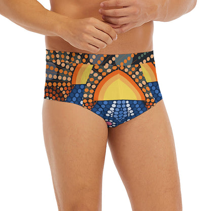 Aboriginal Indigenous Sunset Art Print Men's Briefs