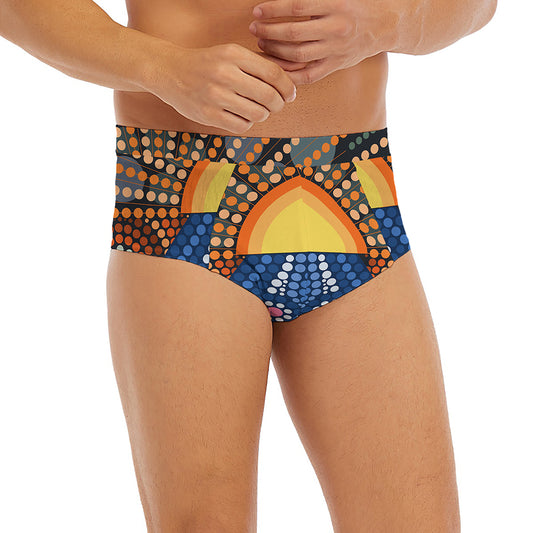 Aboriginal Indigenous Sunset Art Print Men's Briefs