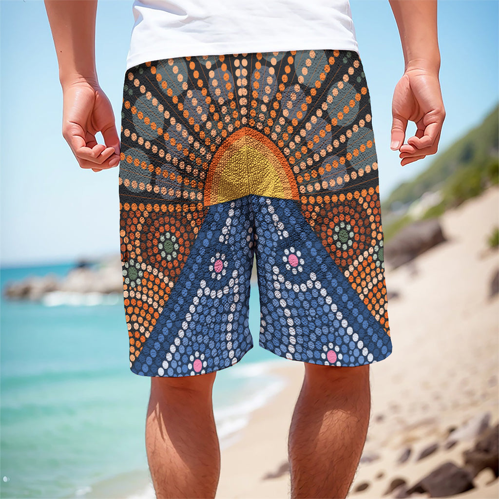 Aboriginal Indigenous Sunset Art Print Men's Cargo Shorts