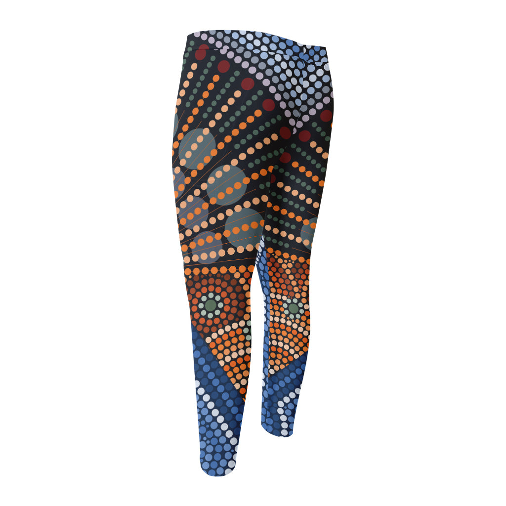 Aboriginal Indigenous Sunset Art Print Men's Compression Pants