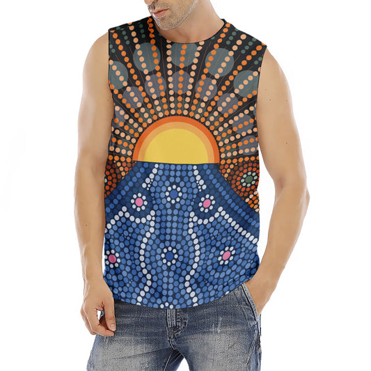 Aboriginal Indigenous Sunset Art Print Men's Fitness Tank Top