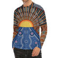 Aboriginal Indigenous Sunset Art Print Men's Long Sleeve Rash Guard