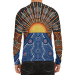 Aboriginal Indigenous Sunset Art Print Men's Long Sleeve Rash Guard