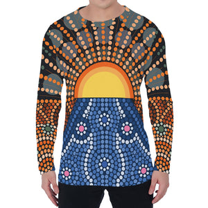 Aboriginal Indigenous Sunset Art Print Men's Long Sleeve T-Shirt