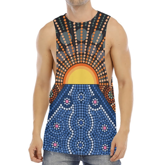 Aboriginal Indigenous Sunset Art Print Men's Muscle Tank Top