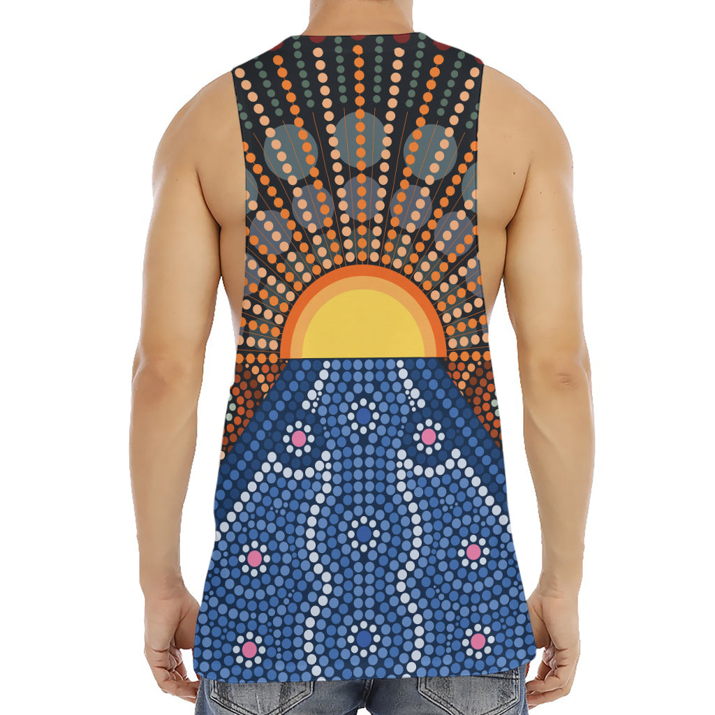 Aboriginal Indigenous Sunset Art Print Men's Muscle Tank Top
