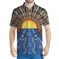 Aboriginal Indigenous Sunset Art Print Men's Polo Shirt