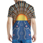 Aboriginal Indigenous Sunset Art Print Men's Polo Shirt