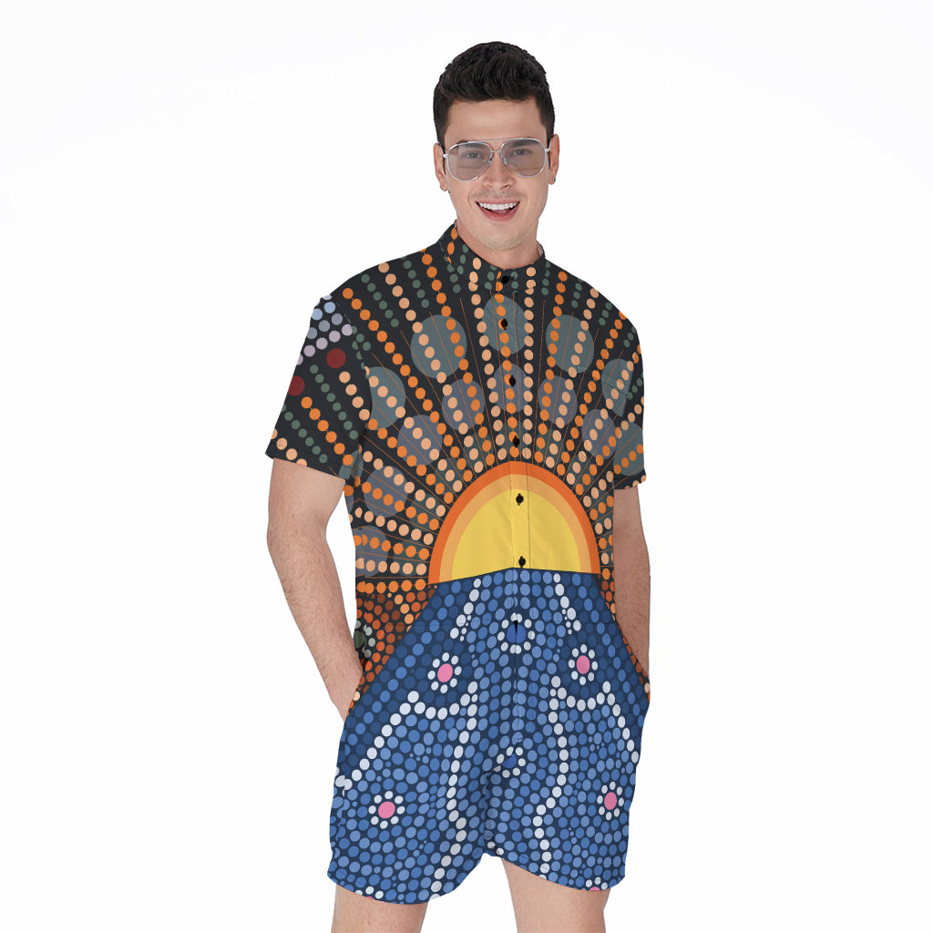 Aboriginal Indigenous Sunset Art Print Men's Rompers