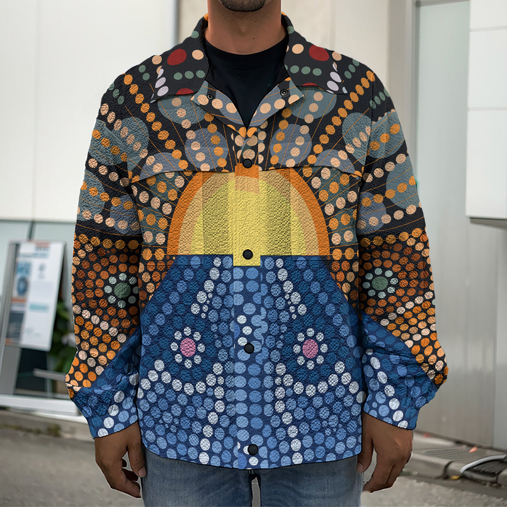 Aboriginal Indigenous Sunset Art Print Men's Shirt Jacket