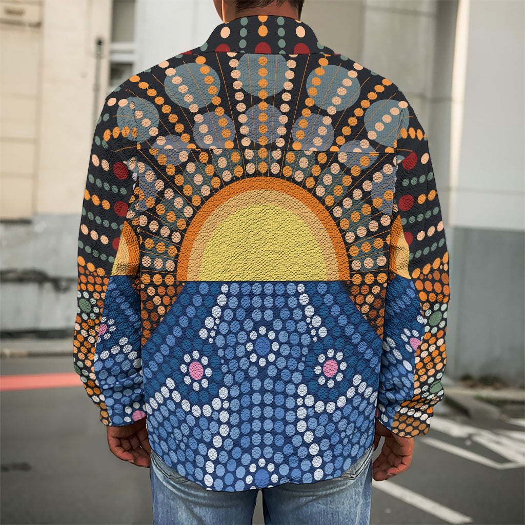 Aboriginal Indigenous Sunset Art Print Men's Shirt Jacket