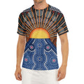 Aboriginal Indigenous Sunset Art Print Men's Short Sleeve Rash Guard