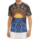 Aboriginal Indigenous Sunset Art Print Men's Short Sleeve Rash Guard