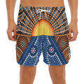 Aboriginal Indigenous Sunset Art Print Men's Split Running Shorts