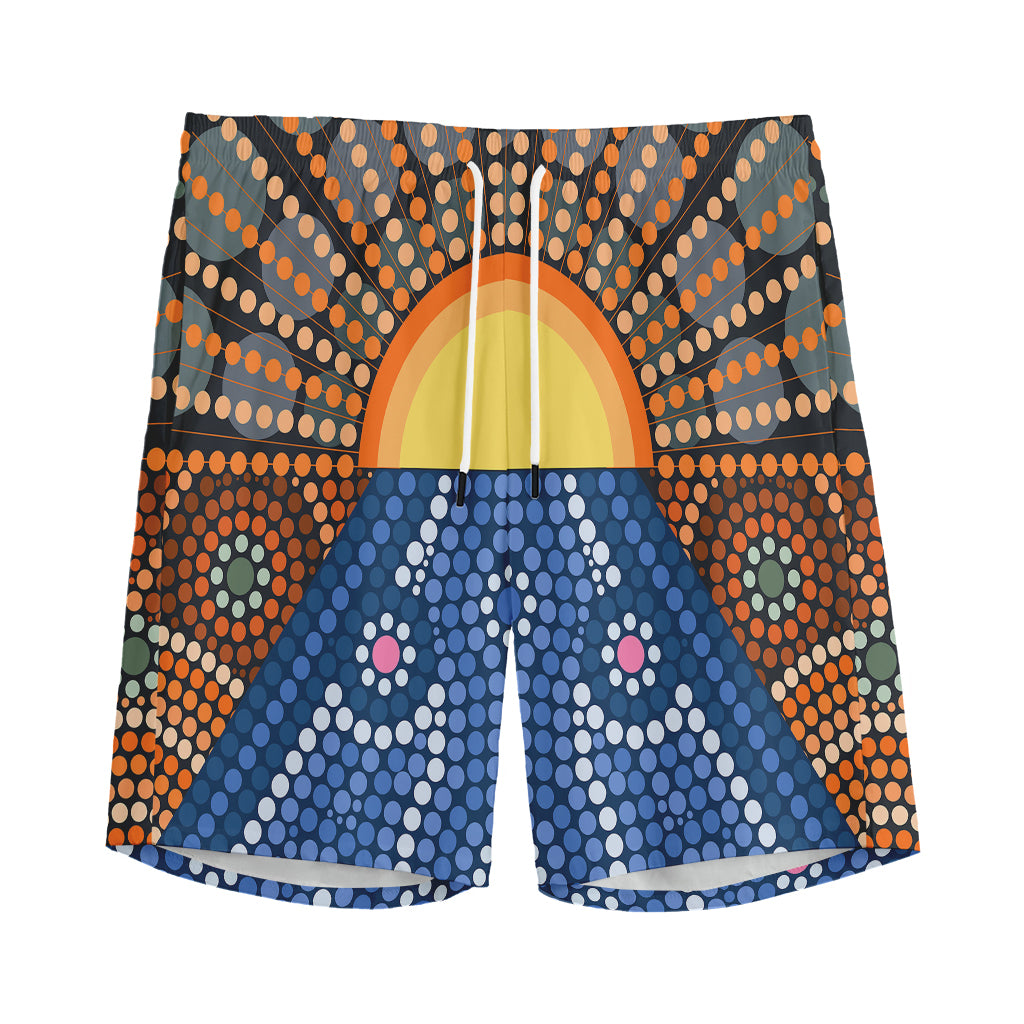 Aboriginal Indigenous Sunset Art Print Men's Sports Shorts